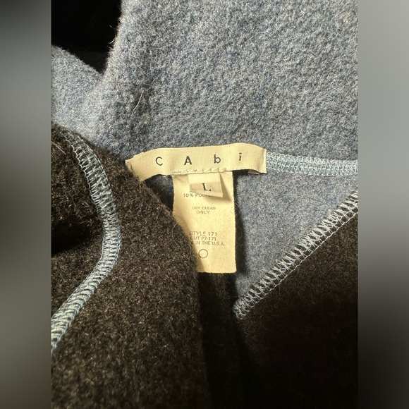 Cabi Wool Zip Hooded Jacket Sweater Pockets Thick Charcoal Gray Women's Large - Picture 8 of 8